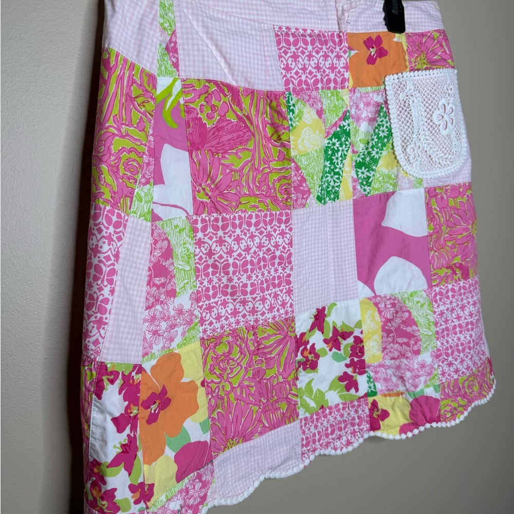 Lilly Pulitzer Pink and White Quilted Style Mini Skirt - Picture 6 of 16